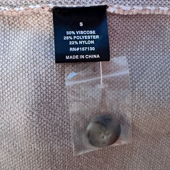 LOVE + LUXE ~ Plaid Tan Longline Cardigan/Coat w/Hints of Blue and Off White - Picture 3 of 9